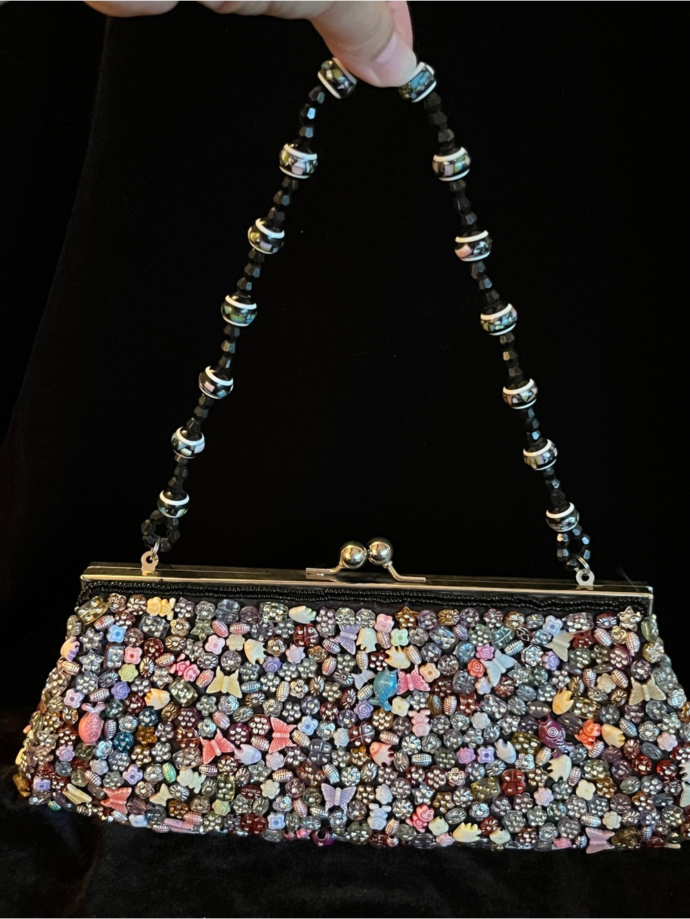 Far Nine Beaded Handbag - Vintage Whimsical Beaded Purse READ